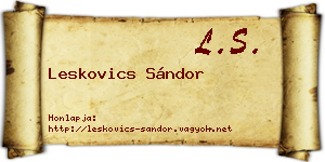 Leskovics Sándor névjegykártya