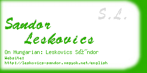 sandor leskovics business card